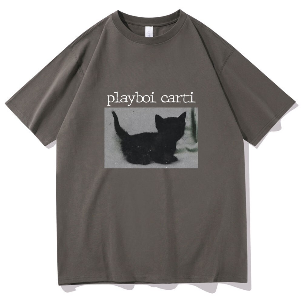 Playboi Carti Casual Hip Hop Women T Shirts Cute Cat Print T shirt Harajuku Print Tee 1 - Playboi Carti Shop