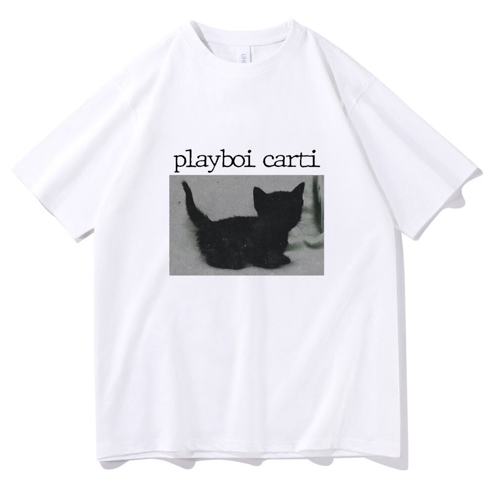 Playboi Carti Casual Hip Hop Women T Shirts Cute Cat Print T shirt Harajuku Print Tee - Playboi Carti Shop